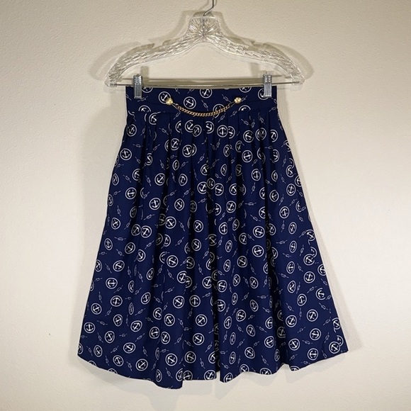 Vintage Nautical Wide Leg Polyester Dress Shorts Women 5/6 Casual Preppy Dressy - Picture 9 of 9